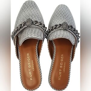 Kurt Geiger London Designer PRINCELY Crystal Pointed-toe Mules US 6.5